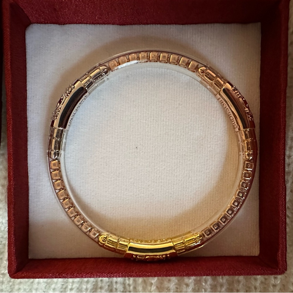 🆕💎 BuDhaGirl Mixed Metal All Weather Solo Bangle - Three Queens - Clear Crystal - Picture 7 of 16